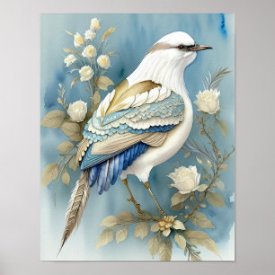 Hermosa impresión de plumas de ave azul teñido mar