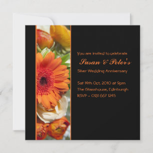 Hermosa invitación a aniversario de flores Naranja