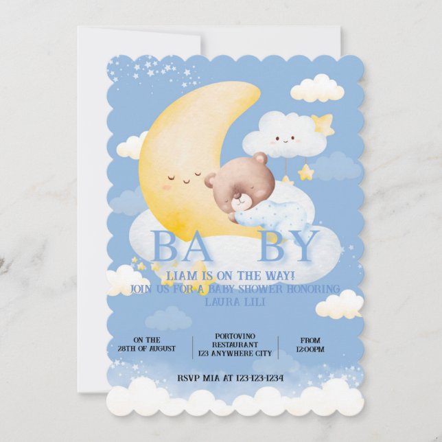 Hermosa invitación a Baby Shower (Anverso)