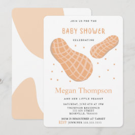 Hermosa invitación a Baby Shower de cacahuete