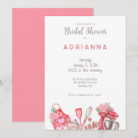 Hermosa invitación a bañarse en una novia rosada
