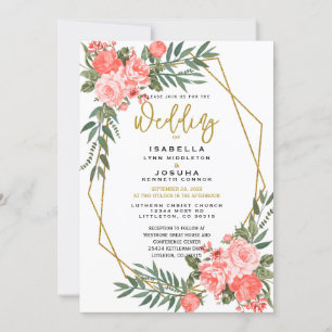 Hermosa invitación a Coral Floral