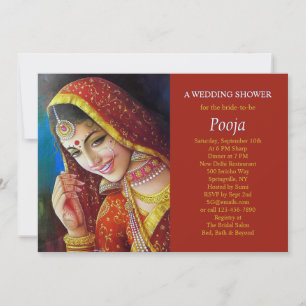 Hermosa invitación a ducha Chica india