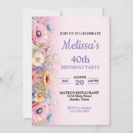 Hermosa invitación a fiesta de cumpleaños de las f