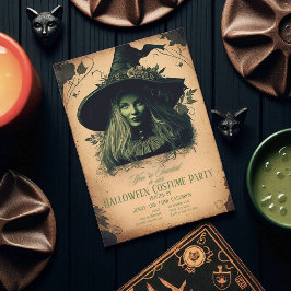 Hermosa invitación a Halloween de Brujas en dos la
