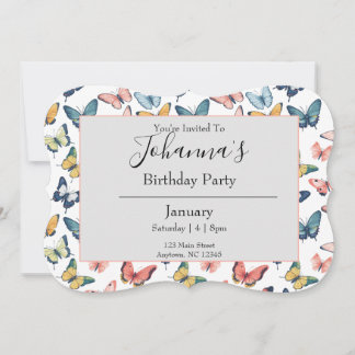 Hermosa invitación a imprimir mariposas coloridas