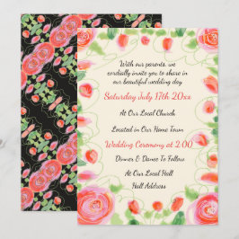 Hermosa invitación a la boda de flores