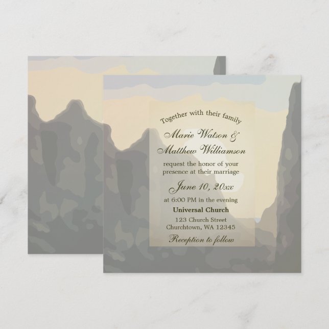 Hermosa invitación a la boda de la luna (Anverso / Reverso)