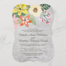 Hermosa Invitación a la boda de las flores / Gris