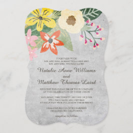 Hermosa Invitación a la boda de las flores / Gris