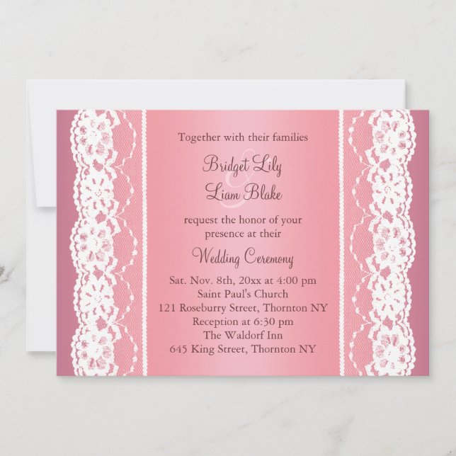 Hermosa invitación a la Boda de Oro Rosa (Anverso)