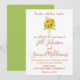 Hermosa invitación a la boda del girasol