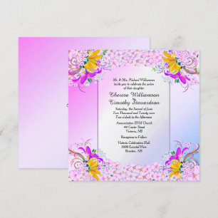 Hermosa invitación a la boda en el jardín de flore