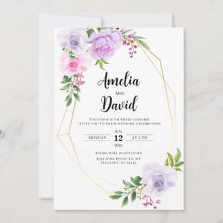 Hermosa invitación a la boda floral
