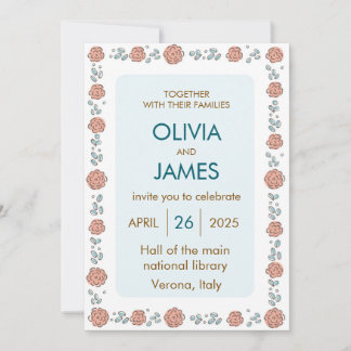 Hermosa invitación a la boda floral