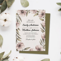 Hermosa invitación a la boda floral