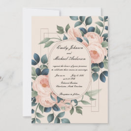Hermosa invitación a la boda floral