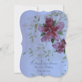 Hermosa invitación a la boda florida de Borgoña