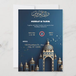 Hermosa invitación a la boda islámica