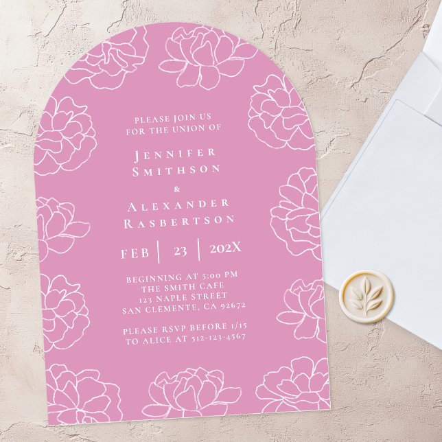 Hermosa invitación a la boda púrpura botánica (Subido por el creador)
