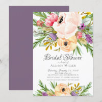 Hermosa invitación a la ducha de flores silvestres