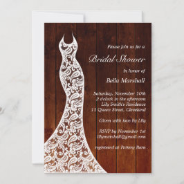 Hermosa Invitación a la ducha de novia de madera