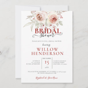 Hermosa Invitación a la ducha Pastel Floral Weddin
