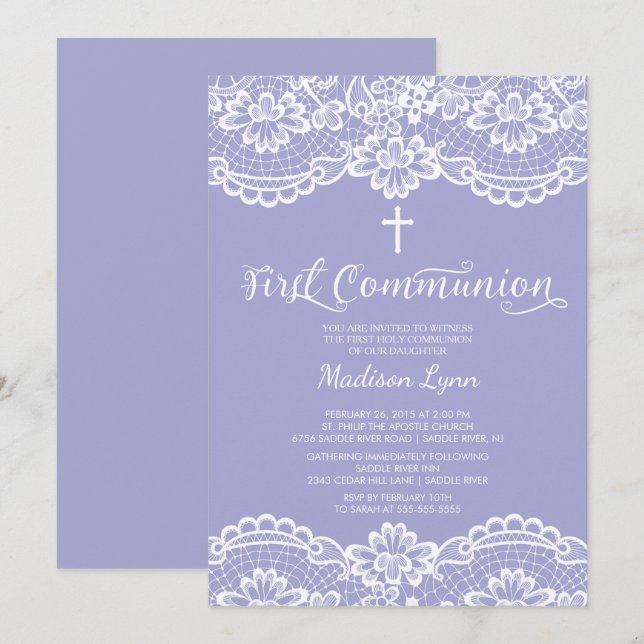 Hermosa invitación a la Santa Comunión (Anverso / Reverso)