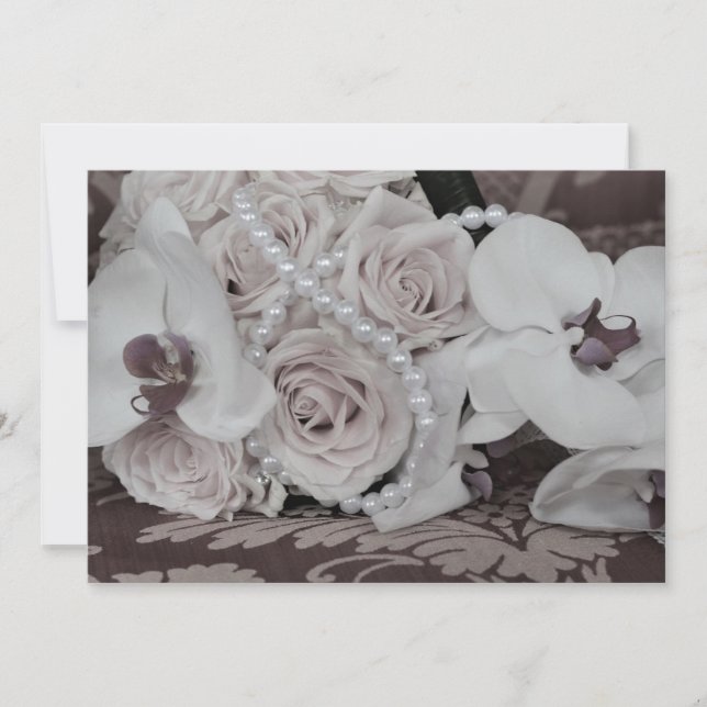 Hermosa invitación a orquídeas y Rosas (Anverso)