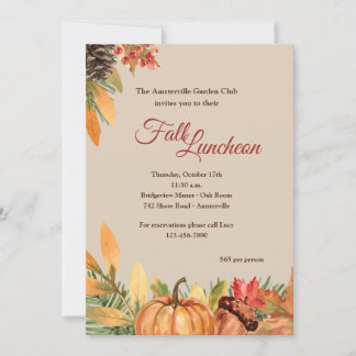 Hermosa Invitación al almuerzo de otoño