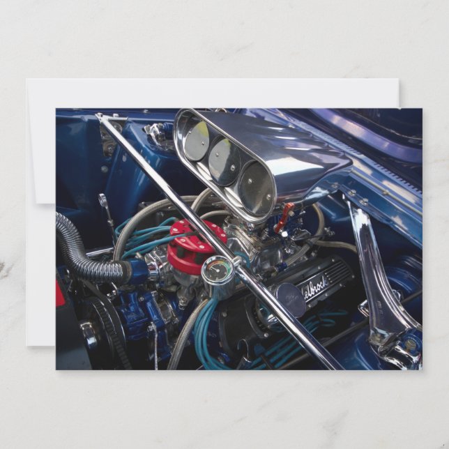 Hermosa invitación al motor de automóvil (Anverso)