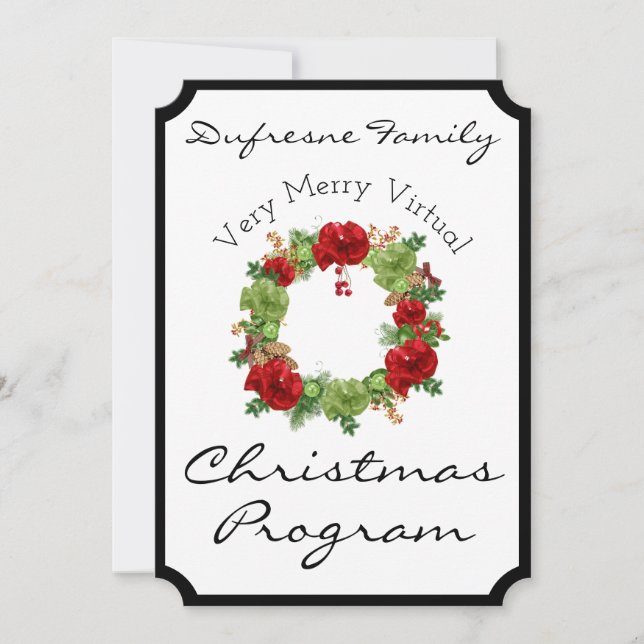 Hermosa invitación al programa de Navidades virtua (Anverso)