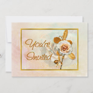 Hermosa Invitación Con Rosa