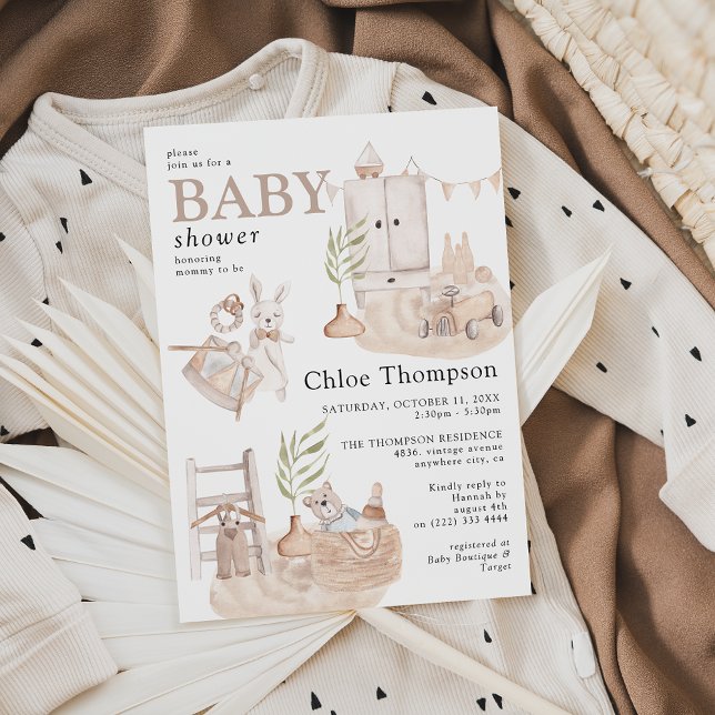 Hermosa invitación de Baby Shower a Boho Nursery B (Subido por el creador)