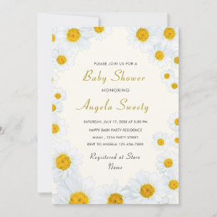 Hermosa invitación de Baby Shower a Daisy Flowers