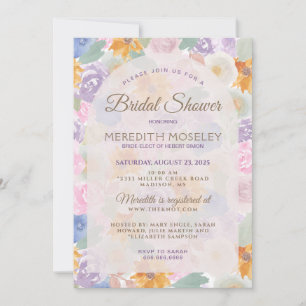 Hermosa invitación de boda con flores