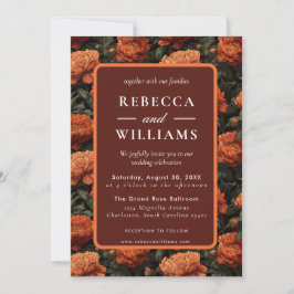 Hermosa Invitación de Boda con Peonías Florales