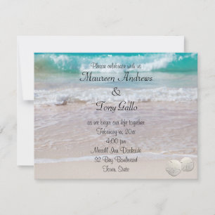 Hermosa invitación de boda de playa