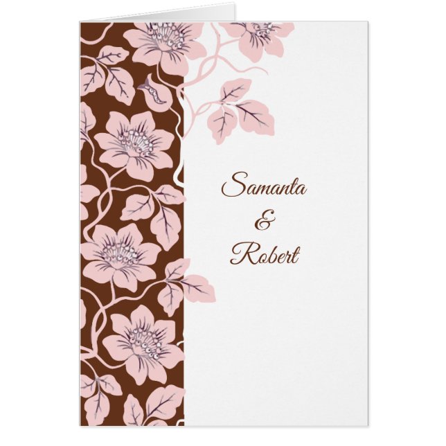 Hermosa invitación de boda floral (Frente)