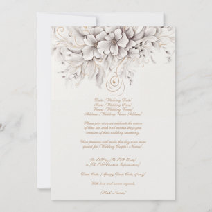 Hermosa invitación de boda floral botánica
