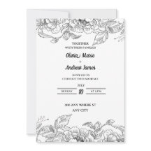 hermosa invitación de boda floral elegante