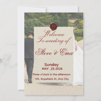 Hermosa invitación de boda romántica | Lo elegante