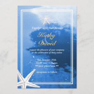 Hermosa invitación de boda Starfish Beach