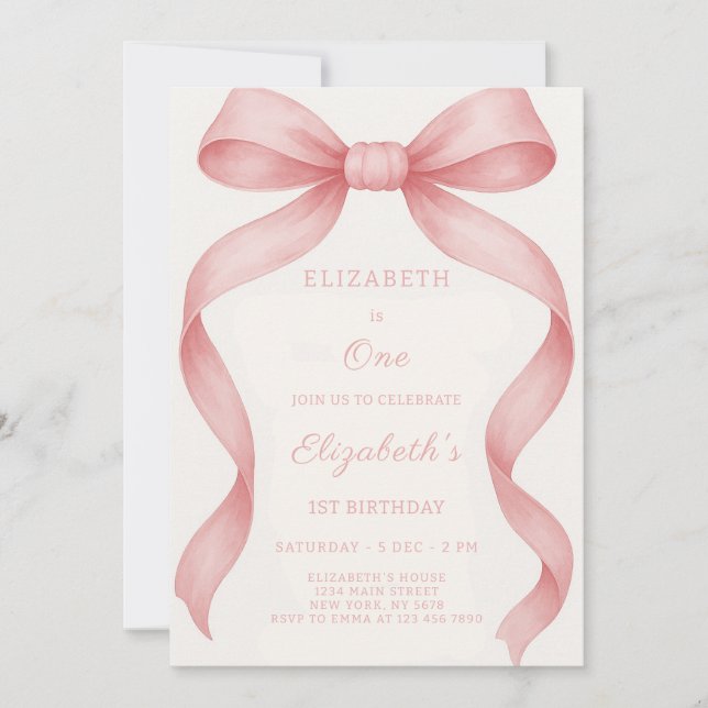 Hermosa invitación de cumpleaños (Anverso)