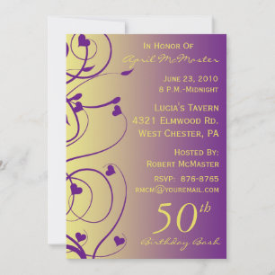 Hermosa invitación de cumpleaños número 50 de Swir