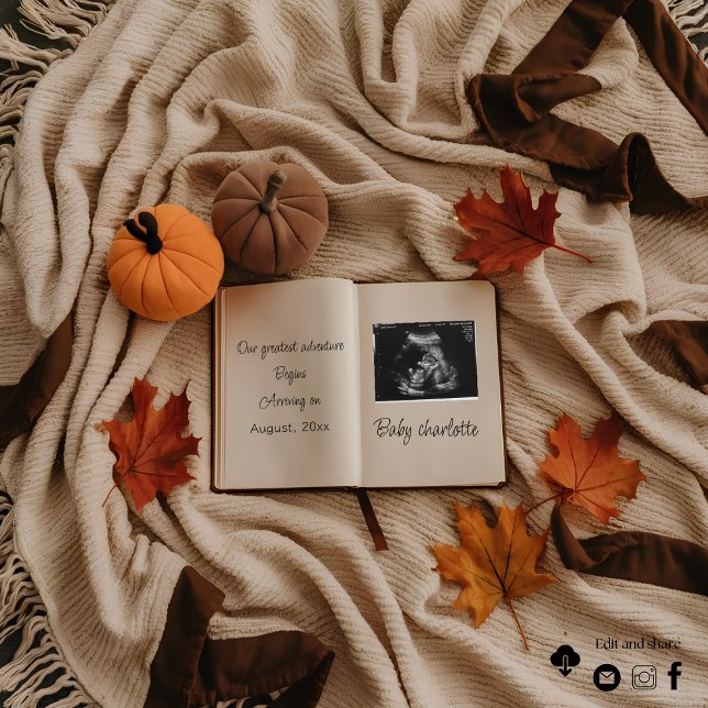 Hermosa invitación de embarazo de otoño (Subido por el creador)