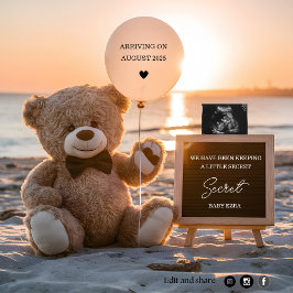 hermosa invitación de gestación de oso de playa