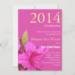 Hermosa invitación de graduación de flor de azalea