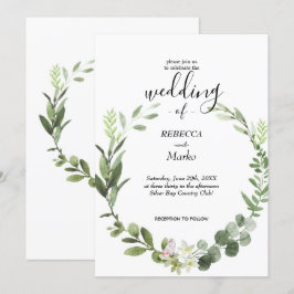 Hermosa invitación de hojas de eucalipto elegantes