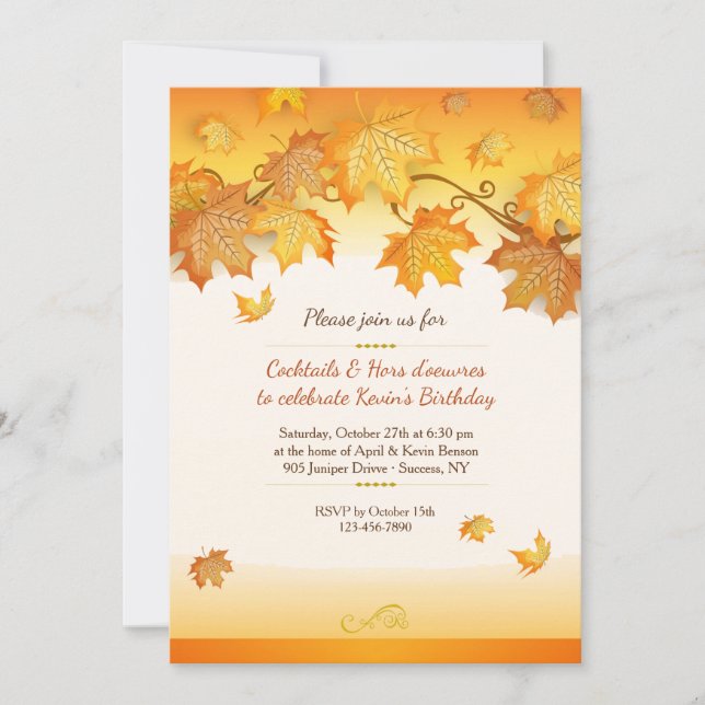 Hermosa Invitación de Otoño (Anverso)